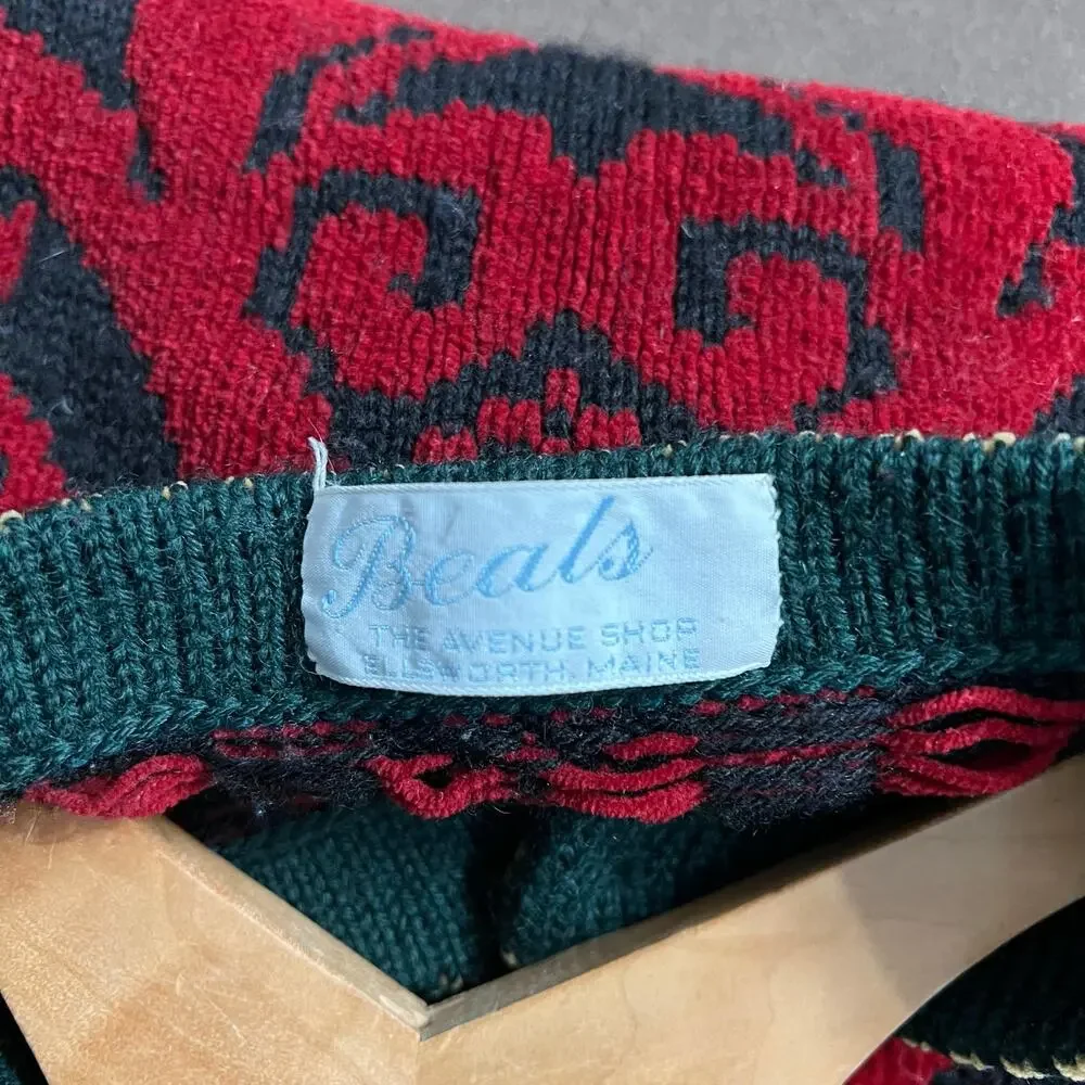 Vintage Maggie White Wool & Cotton Chenille Thick Cardigan Sweater Size  Large